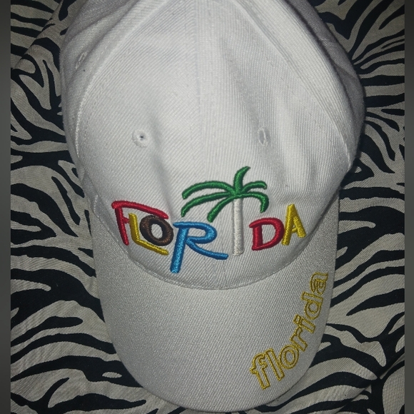 Men Florida multicolor embroidery white adjustable snap hat - Picture 5 of 10